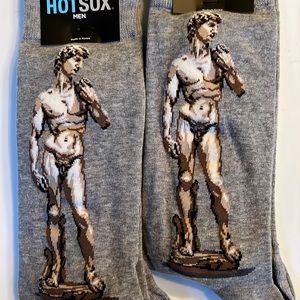 HOTSOX Michelangelo’s David grey dress socks with black band-NWT-2 available